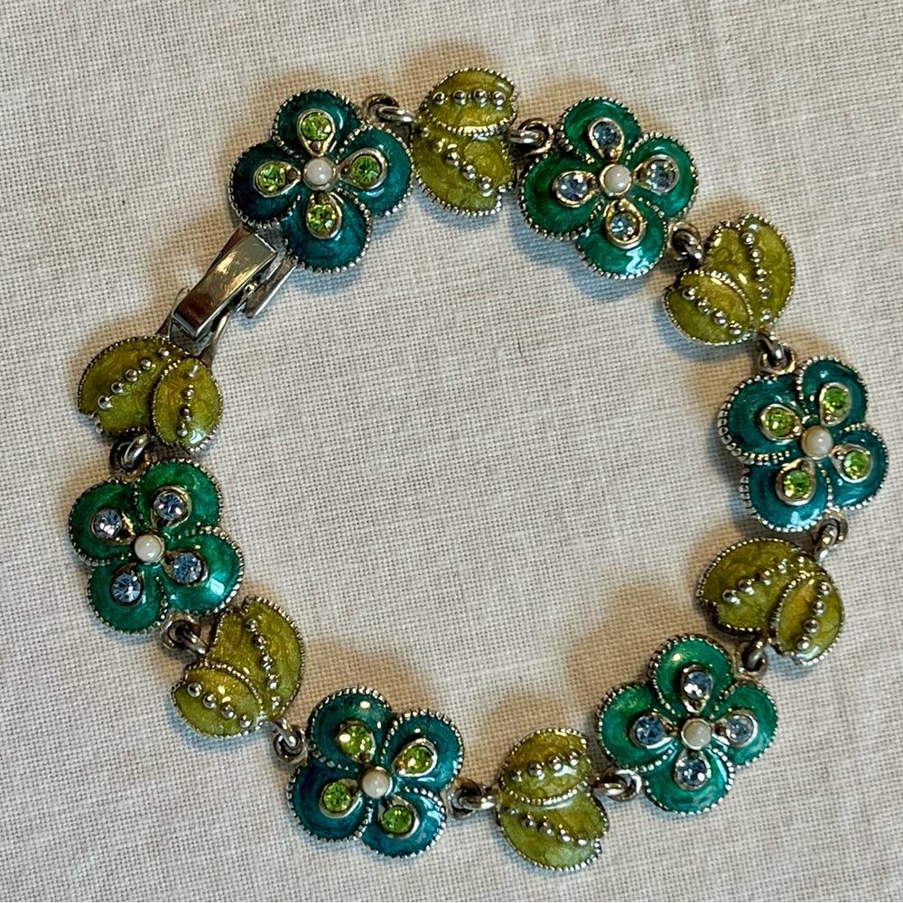 Monet Enameled Floral Bracelet